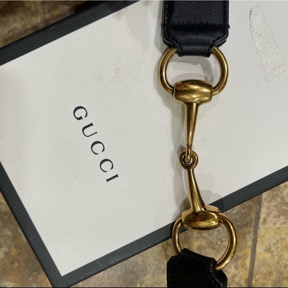 Gucci Horsebit 2 way Black Leather Belt Authentic